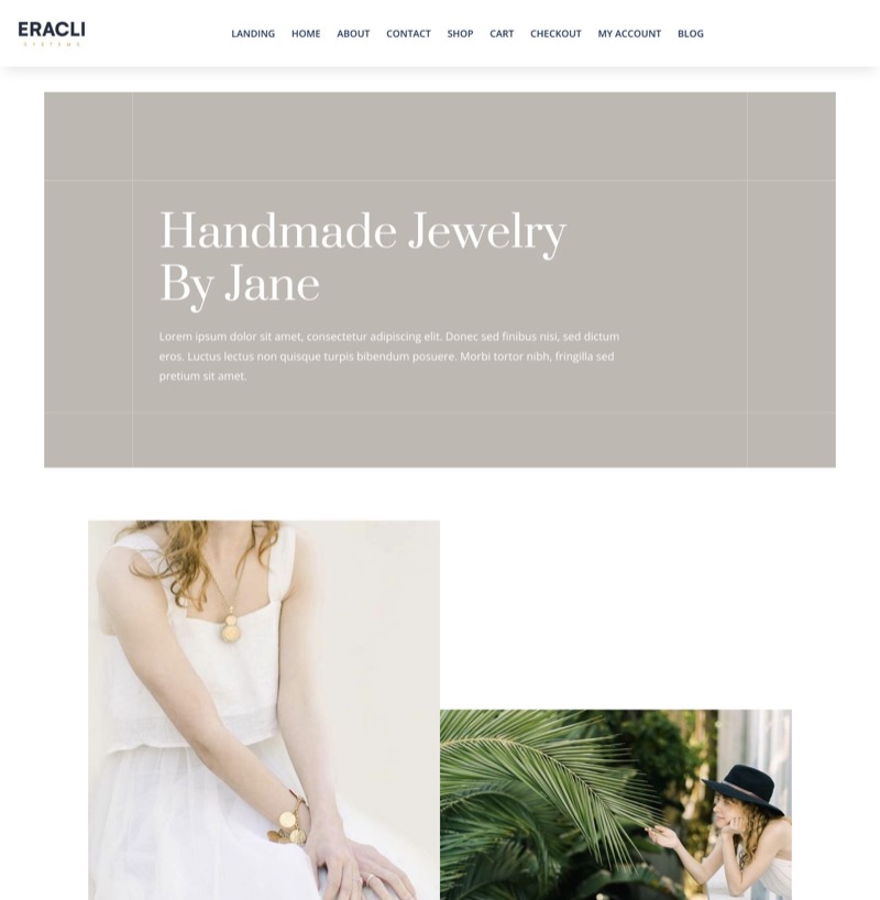 Eracli-Website-Demo: Handgemachter Schmuck